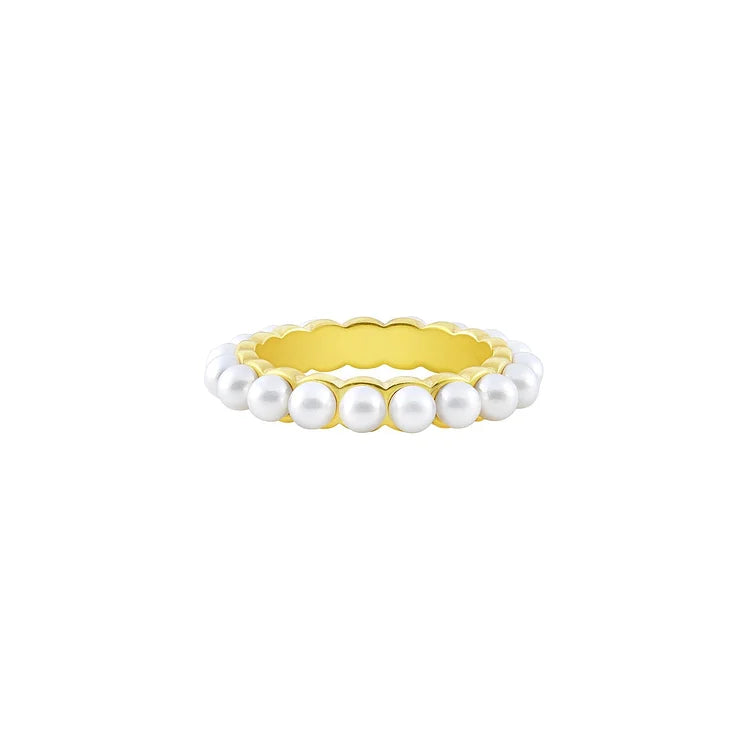 Delicate pearl ring, a refined and minimalist design for women, perfect timeless jewelry gift for her.