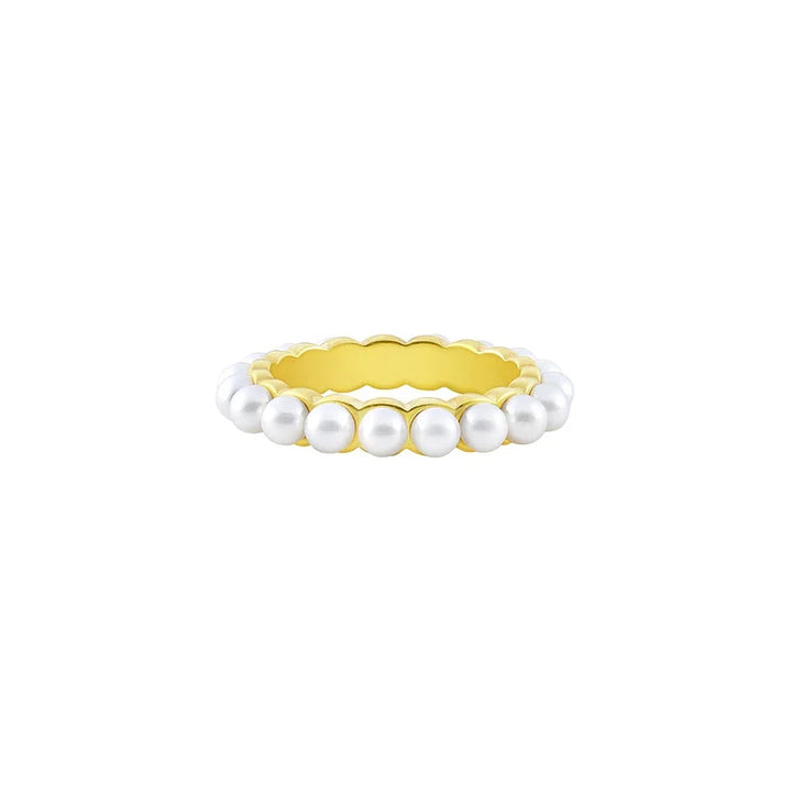 Delicate pearl ring, a refined and minimalist design for women, perfect timeless jewelry gift for her.