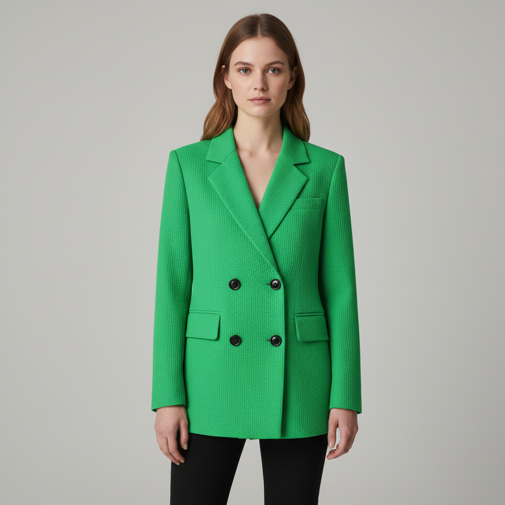 Tailored fit women's plaid blazer, perfect for smart office wear and winter outfits