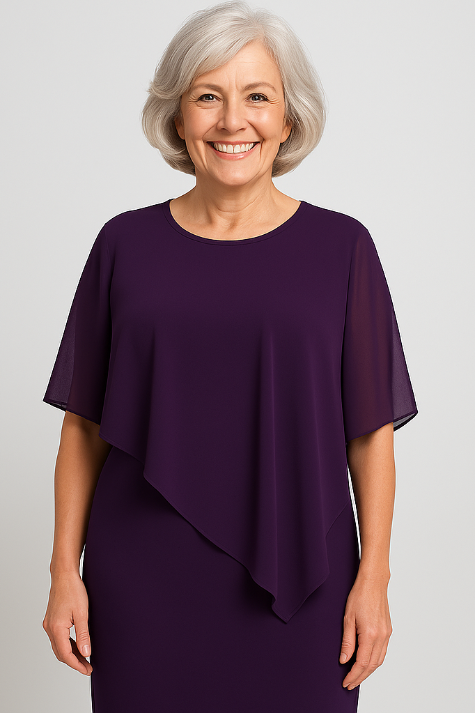 Flattering black pleated midi dress. Sophisticated formal wear for women, perfect for evening parties & special events.