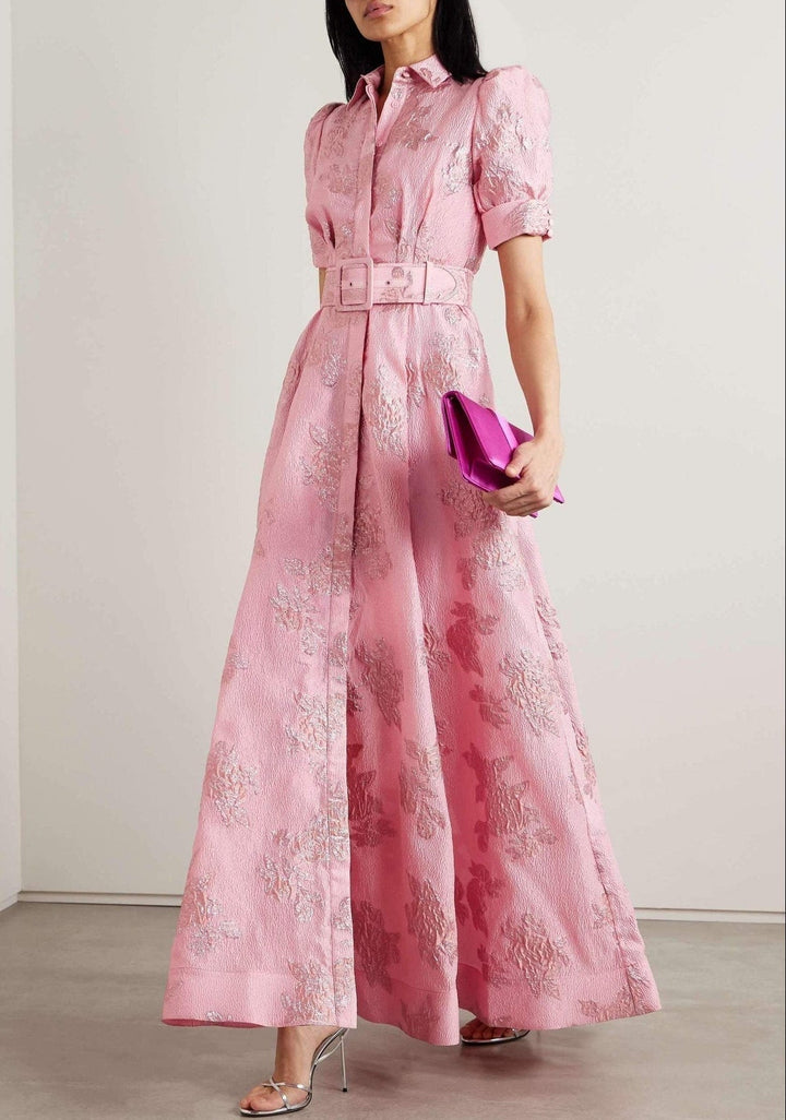 Elegant women's puff sleeve dress, perfect for special occasions & formal events.