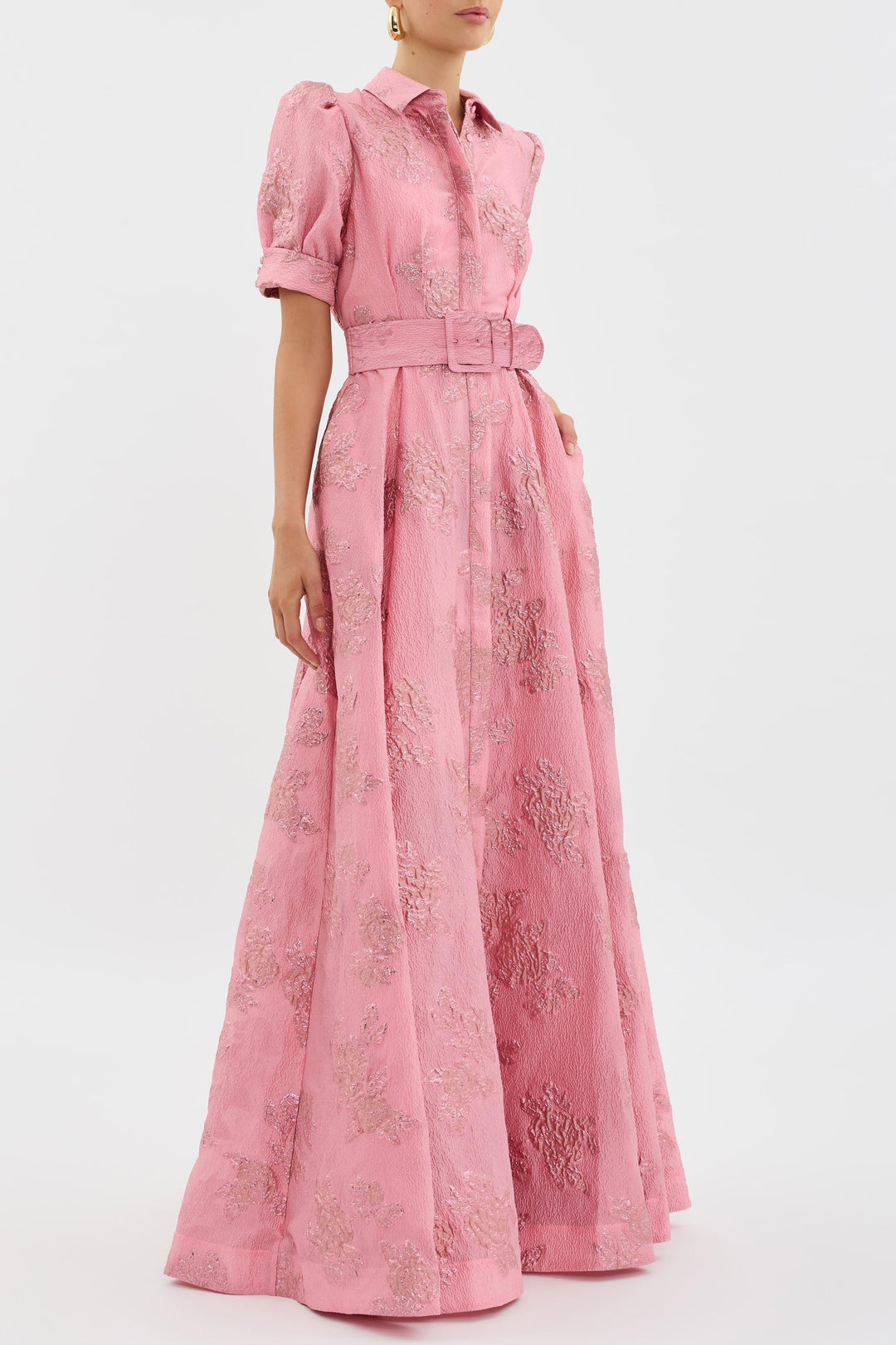 Timeless formal puff sleeve dress for women, ideal for weddings, parties & elegant events.