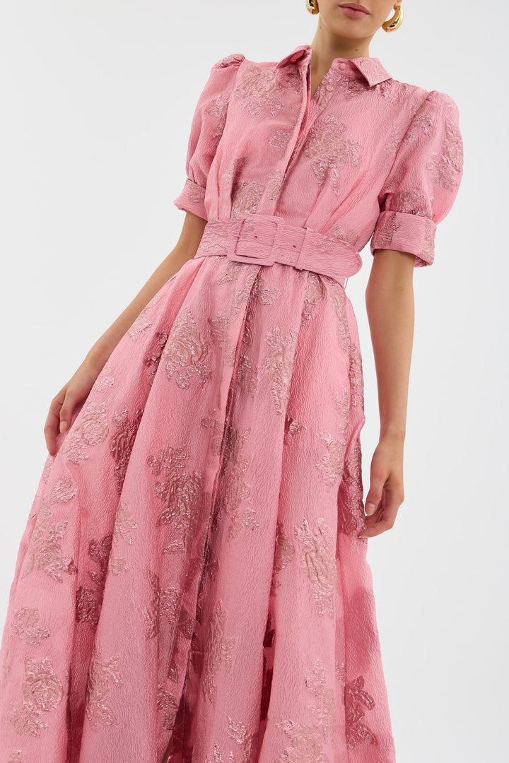Sophisticated women's puff sleeve dress, an elegant choice for special occasions & formal parties.