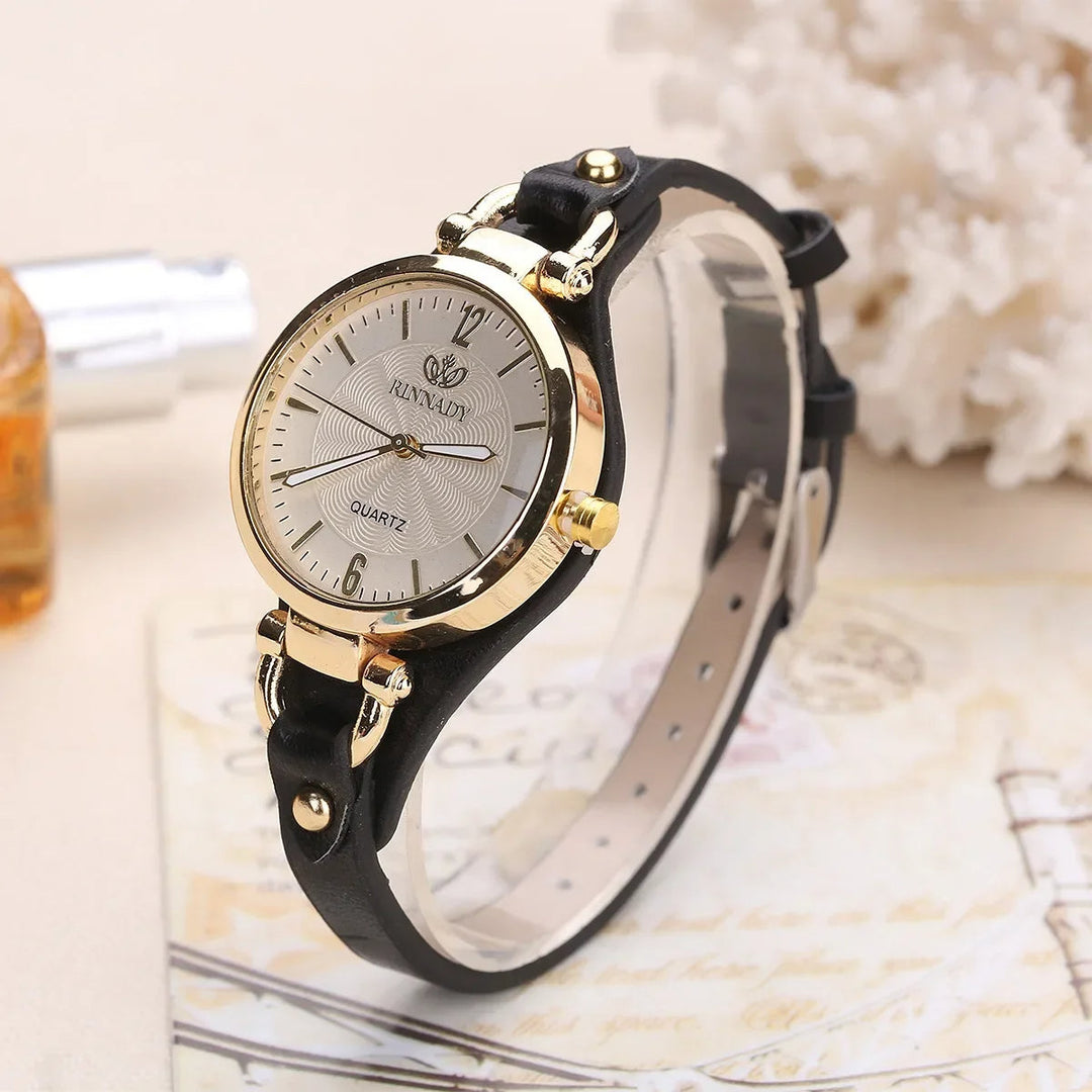 Luxurious women's elegant timepiece with a precise quartz movement and a premium quality vegan leather strap.