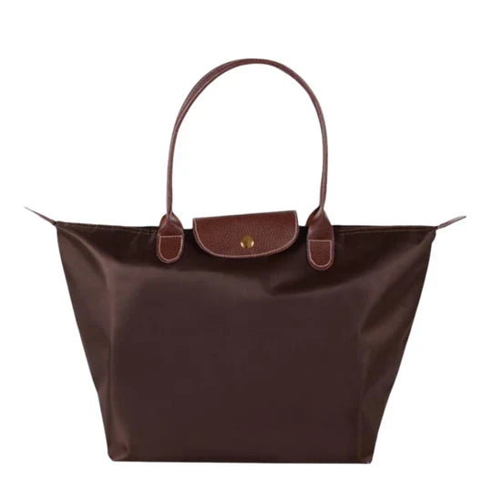 Fashionable women's shoulder bag, elegant and functional. Spacious nylon everyday handbag for stylish organization.