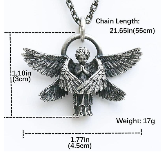 Beautiful women's silver angel wing necklace, an elegant and meaningful pendant.