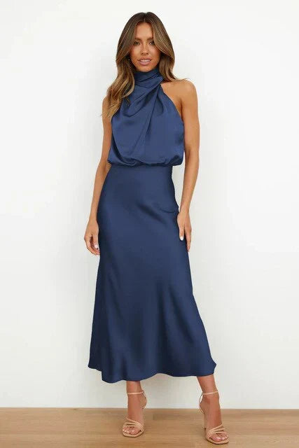 Beautiful sleeveless cocktail dress for women. Elegant party wear, perfect for any special occasion.