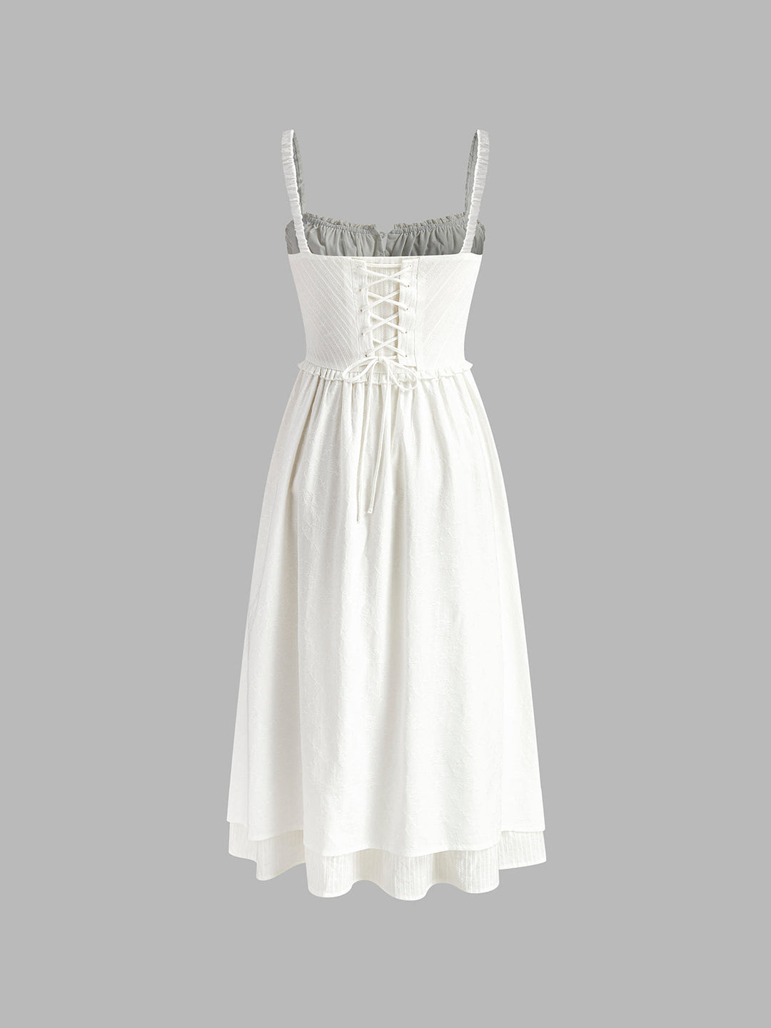 Comfortable & flowy women's midi dress. Sleeveless design with an elegant ruffle hem for all seasons.