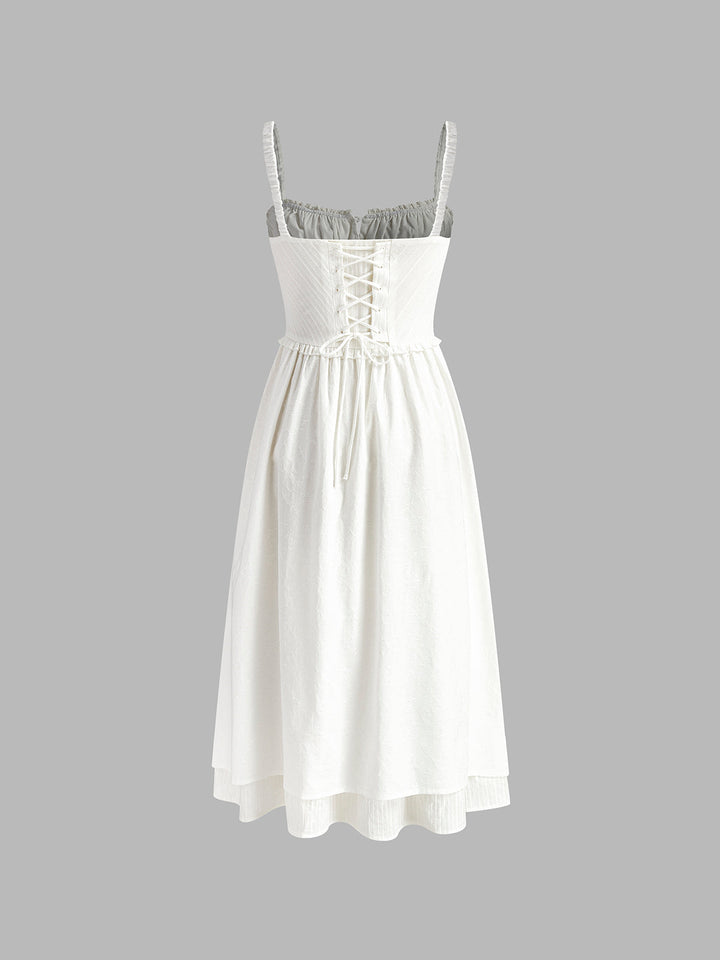 Comfortable & flowy women's midi dress. Sleeveless design with an elegant ruffle hem for all seasons.
