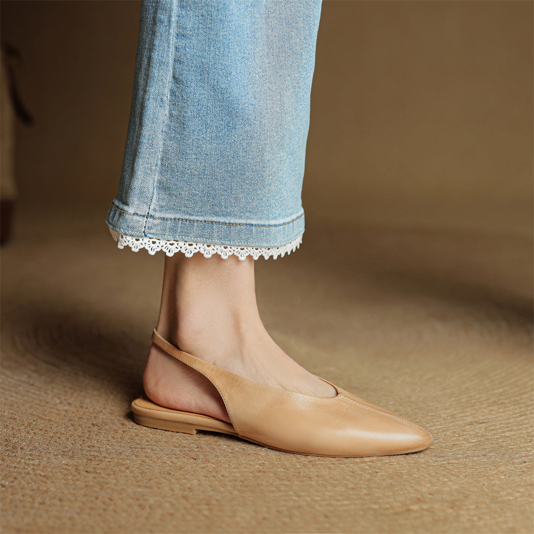 Fashionable women's slingback flats. Elegant design, comfortable for all-day wear. Womens footwear.