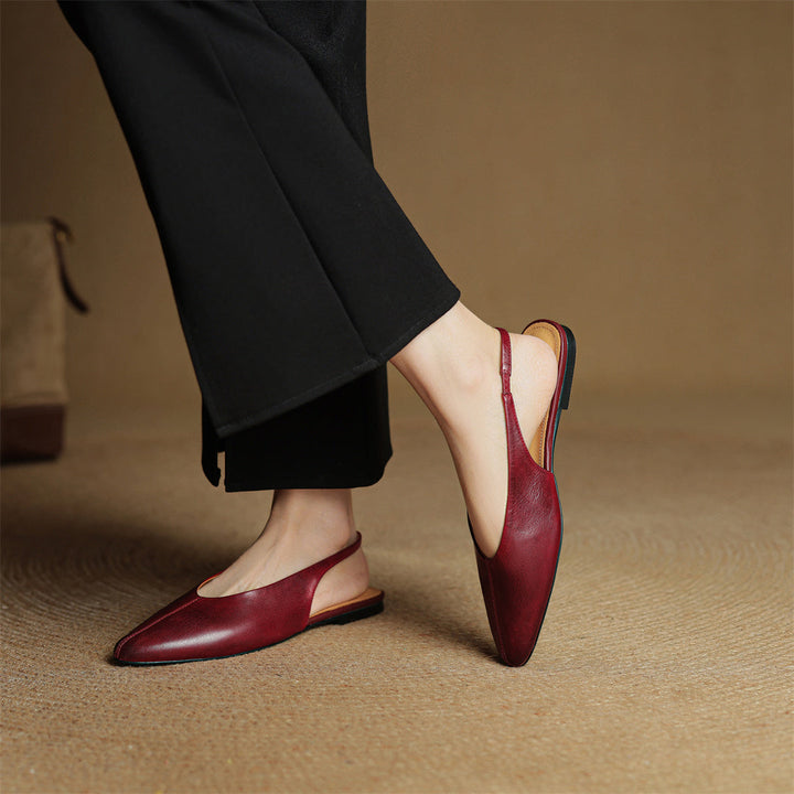 Classic women's slingback flats, comfortable & slip-resistant. Perfect elegant everyday shoes.
