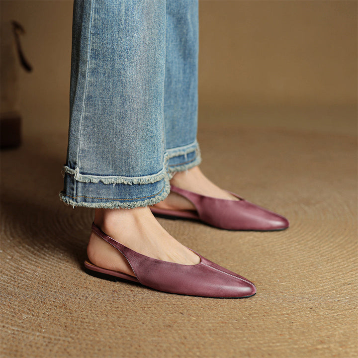Chic women's slingback flats, designed for comfort and style. Elegant everyday footwear, slip-resistant.