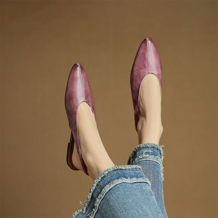 Slip-resistant women's elegant slingback flats. Comfortable, classic footwear for stylish everyday use.