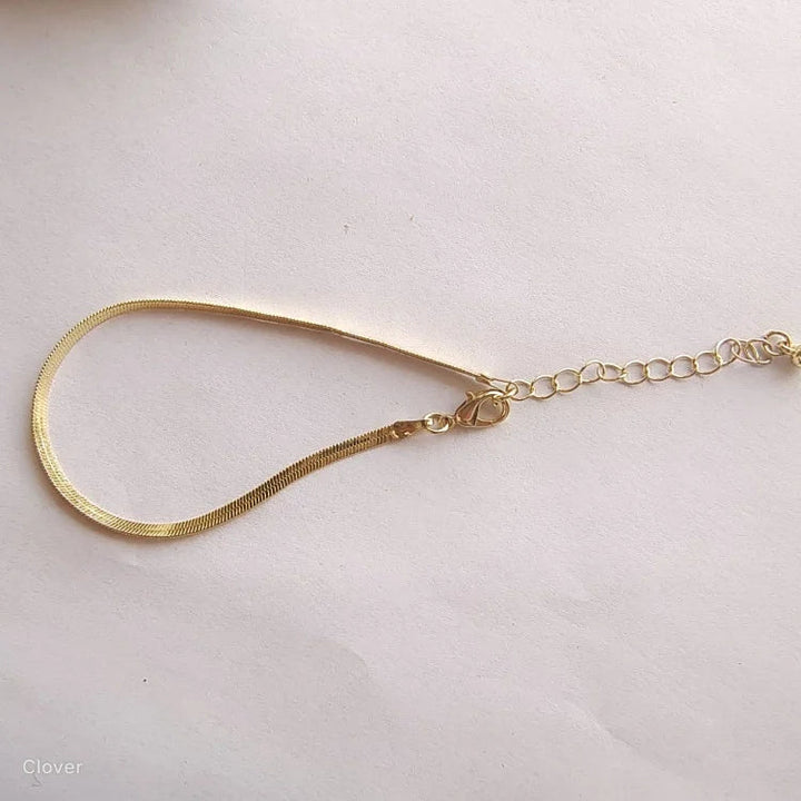 Elegant women's snake chain anklet, a delicate foot accessory in gold or silver for stylish wear.