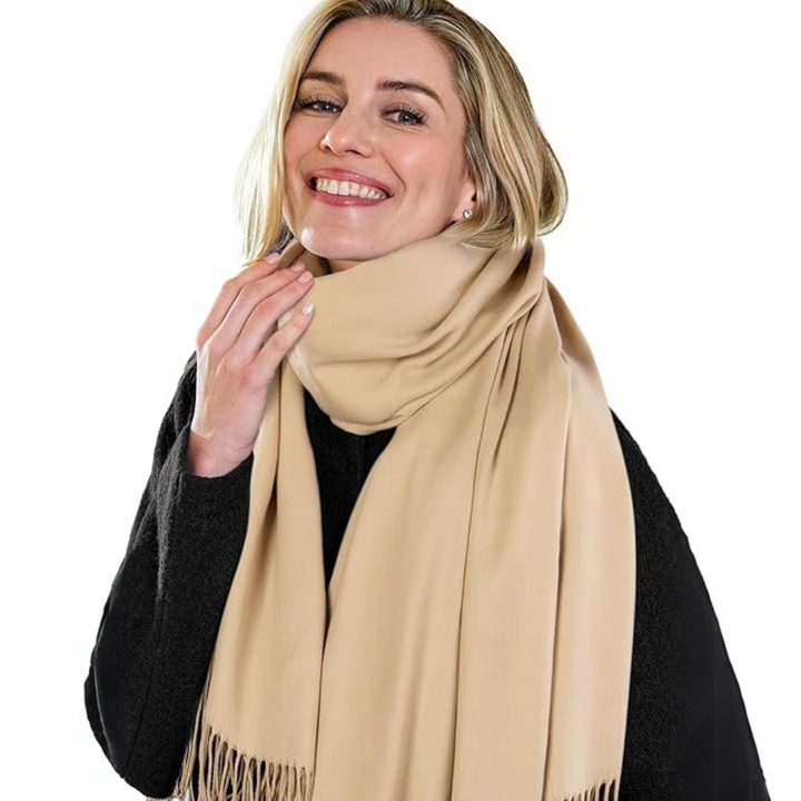  luxurious cashmere-feel pashmina scarf for women, ideal as a stylish and warm winter accessory.