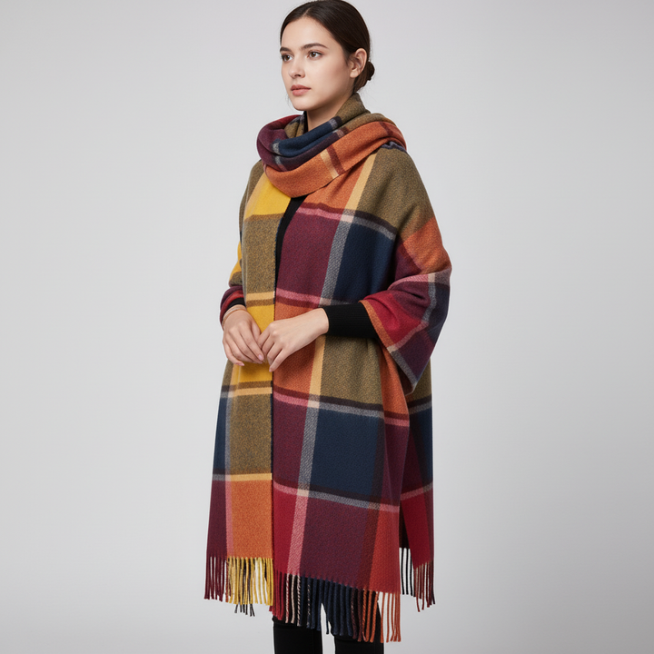 Stylish women's scarf: 100% cashmere with a beautiful diamond pattern, great for cold weather