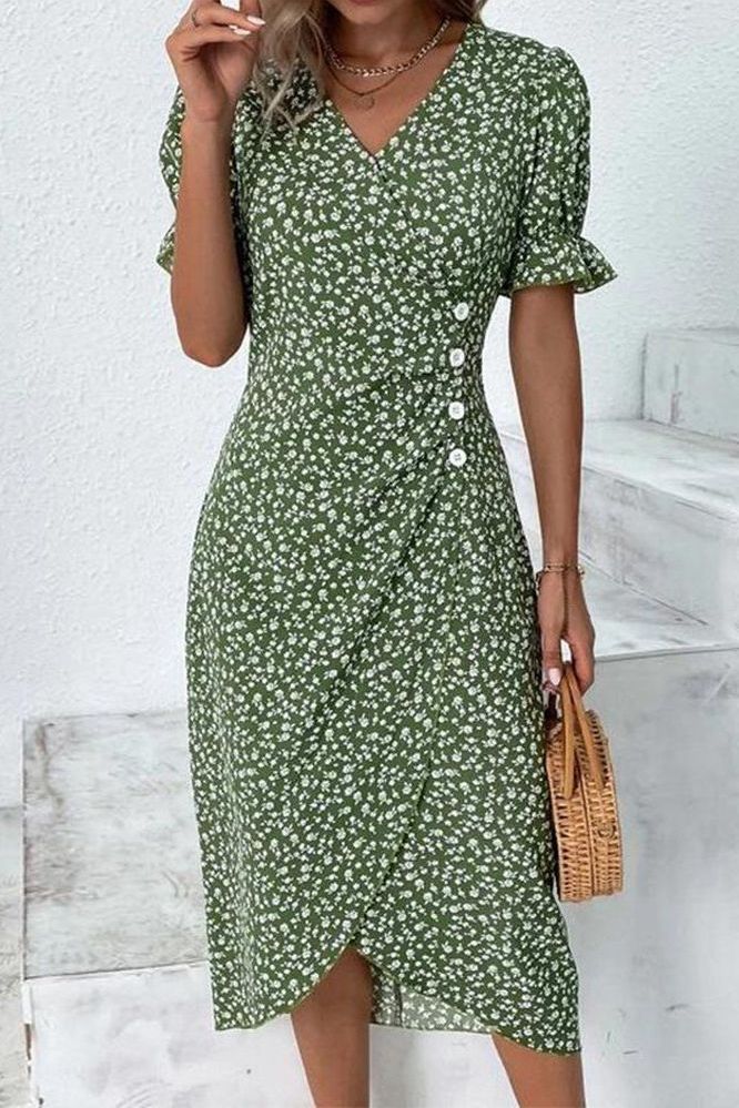 Elegant women's soft pleated midi dress, perfect for day or evening style. Shop versatile fashion.