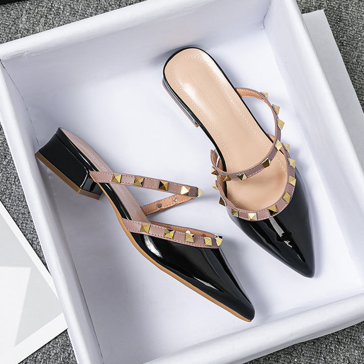Elegant women's Solin slip-on mule heels. Versatile, low profile, and chic footwear for everyday comfort.