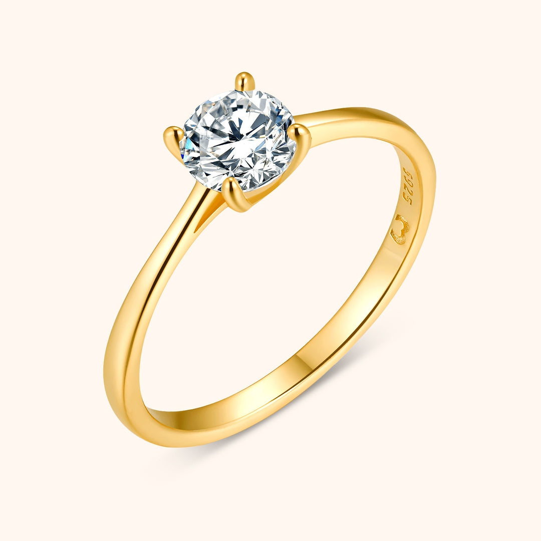 Elena solitaire zirconia ring, a dazzling and elegant women's sterling silver fine jewelry piece.