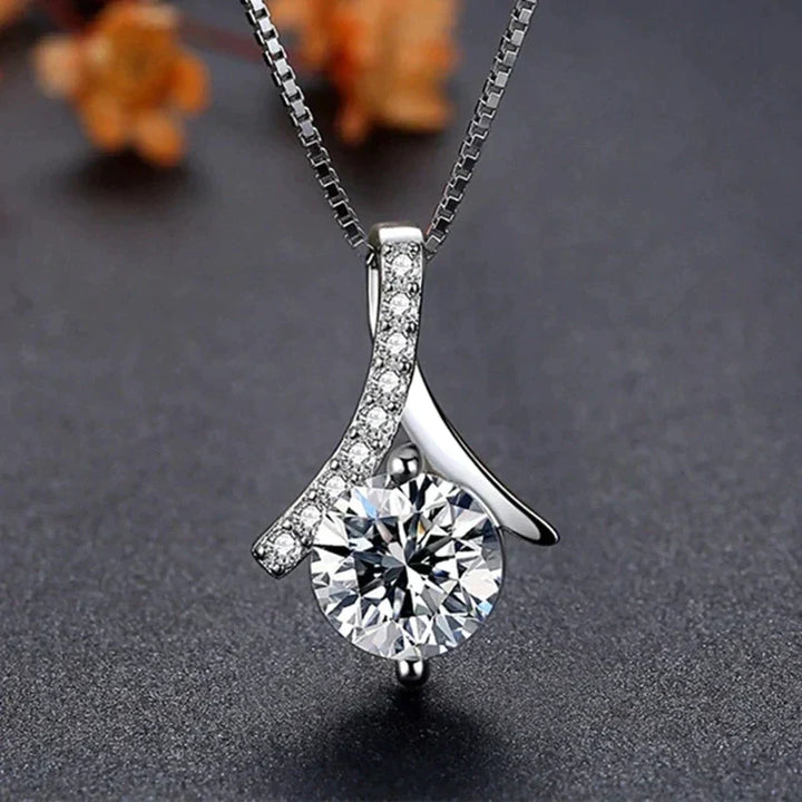 Elegant women's soulful crystal pendant necklace on sterling silver chain. Perfect for inner harmony & healing.