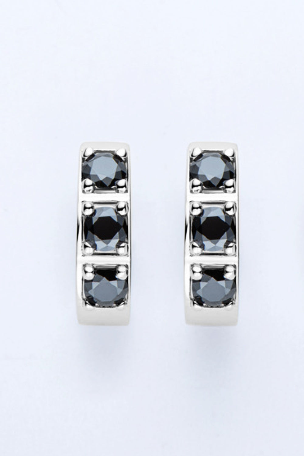 Stunning white crystal hoop earrings, elegant women's jewelry ideal for special occasions.