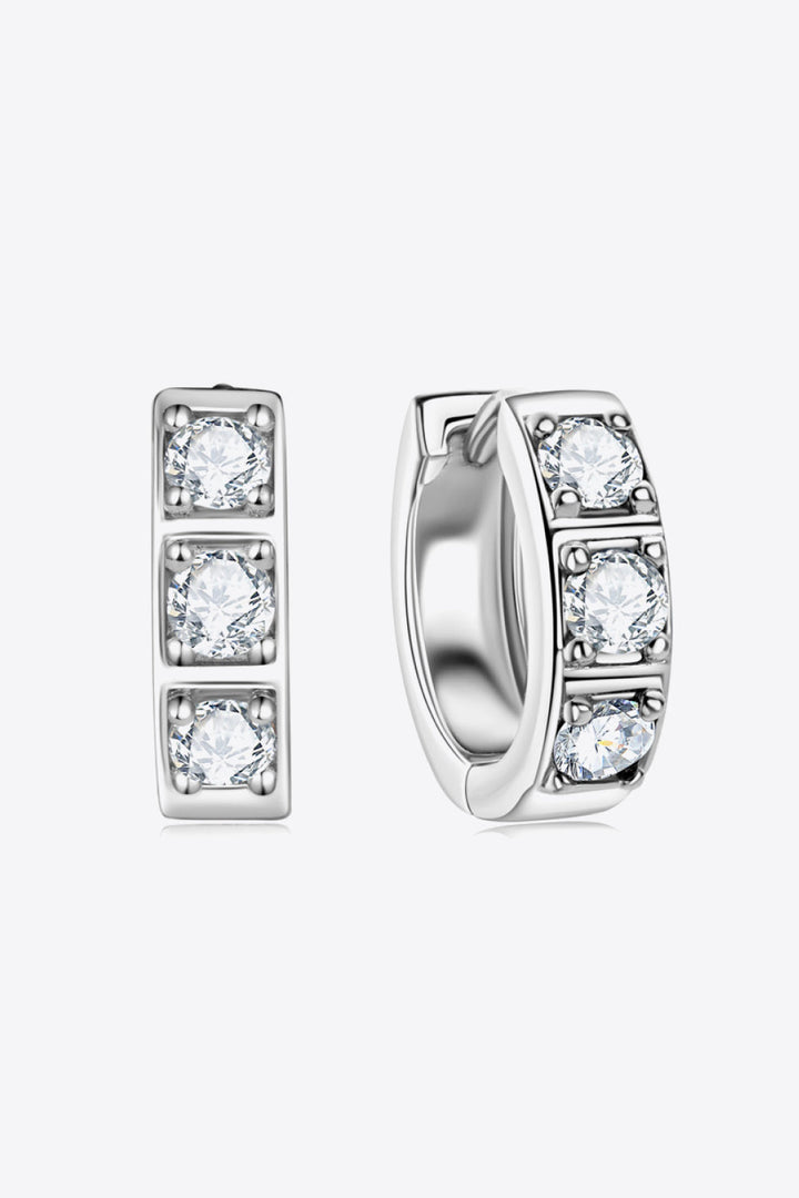 Dazzling women's silver hoop earrings with shimmering crystals, elevating your style effortlessly.