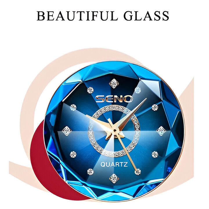 Starry Women's Stainless Steel Watch, an accurate quartz timepiece with elegant rose gold accents.