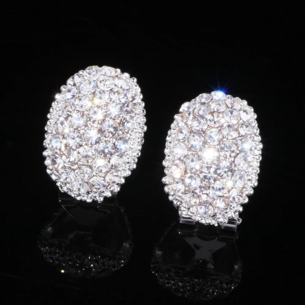 Elegant women's sterling silver drop earrings with sparkling romantic zircon stones, perfect for special occasions.