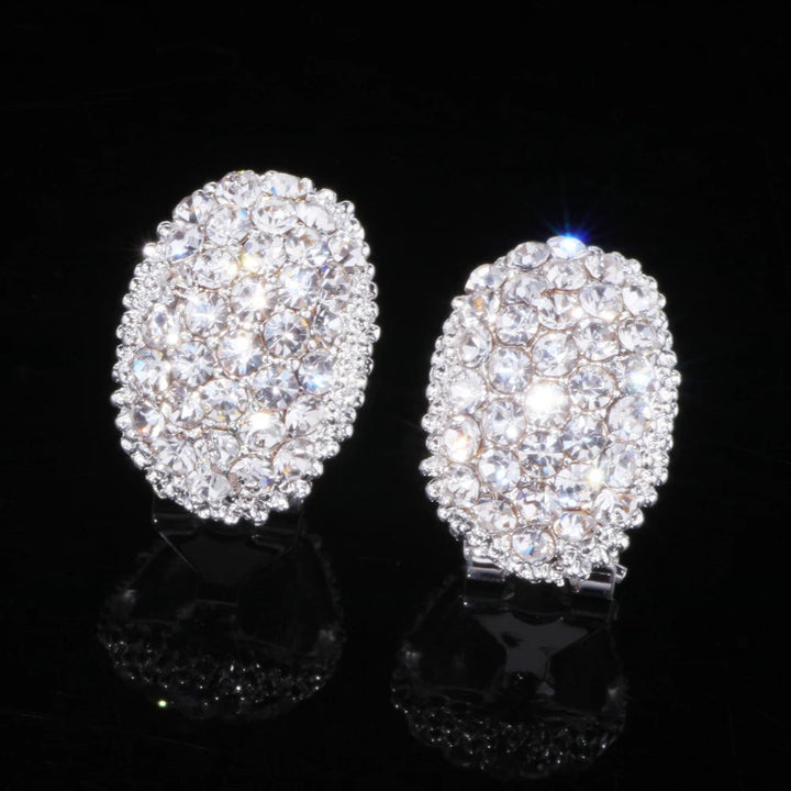 Elegant women's sterling silver drop earrings with sparkling romantic zircon stones, perfect for special occasions.