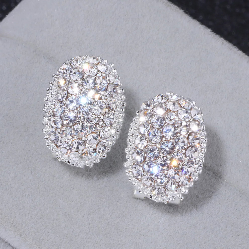Timeless elegant women's zircon drop earrings in sterling silver, adding a romantic sparkle. Ideal as a gift.