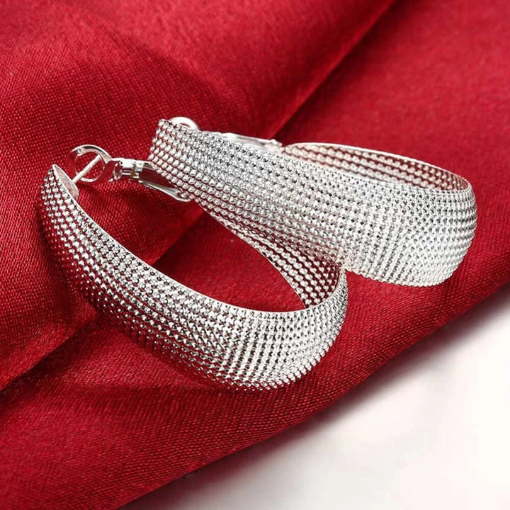 Elegant women's sterling silver European drop earrings. Timeless dangle design, perfect fashion accessory or gift.