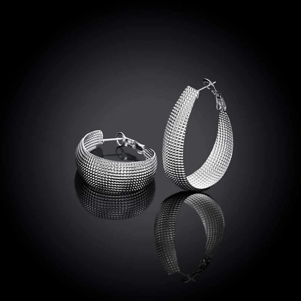 Sterling silver European drop earrings for women. Sleek and elegant dangle design, a timeless jewelry piece.
