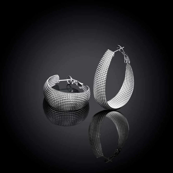 Sterling silver European drop earrings for women. Sleek and elegant dangle design, a timeless jewelry piece.
