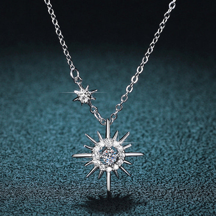 Elegant women's sterling silver hexagram pendant necklace, perfect as a symbolic jewelry gift.