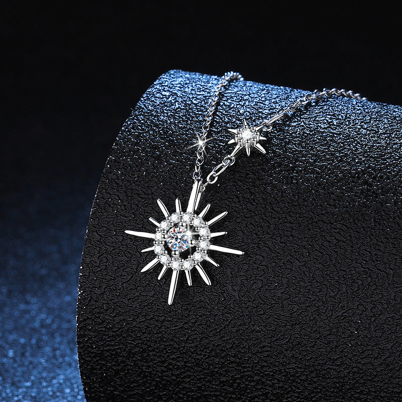Sterling silver hexagram pendant necklace for women. Elegant and symbolic jewelry design.