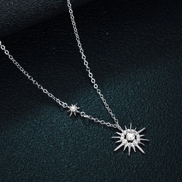 Women's elegant hexagram pendant necklace in sterling silver. A beautiful and symbolic jewelry gift.
