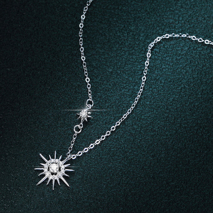 Symbolic sterling silver hexagram pendant necklace. Elegant women's jewelry, a meaningful gift.