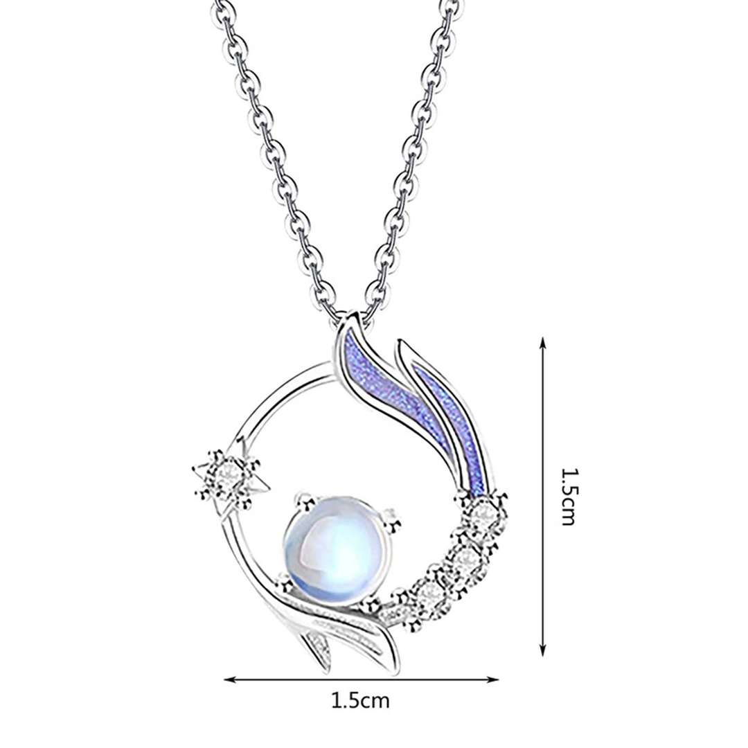 Delicate women's sterling silver necklace showcasing a luminous moonstone gemstone, ideal for elegant everyday wear.