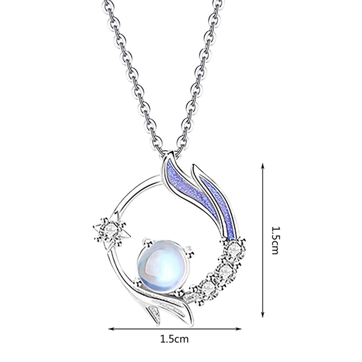 Delicate women's sterling silver necklace showcasing a luminous moonstone gemstone, ideal for elegant everyday wear.