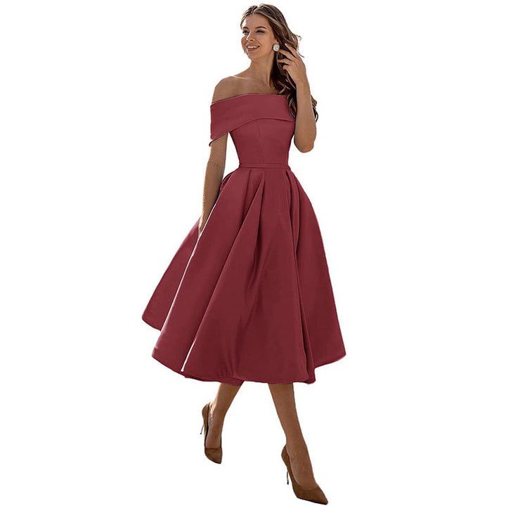 Stylish strapless bodycon evening gown. Women's elegant dress, perfect for special occasion fashion.