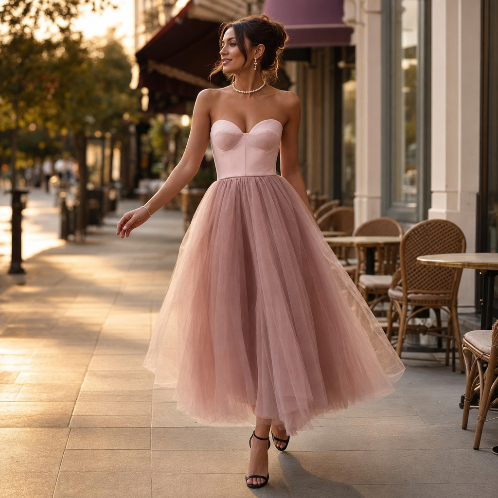 Stunning black strapless maxi dress for women, featuring an elegant design and pleated skirt, ideal for evening parties.