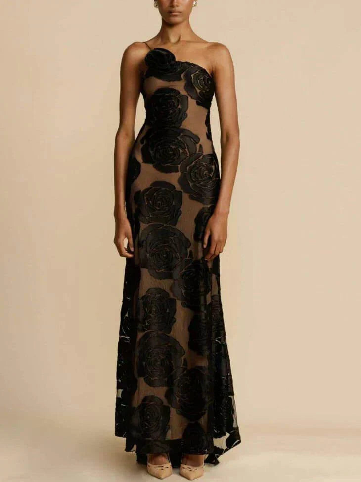 Casual yet chic women's strapless jacquard maxi dress, suitable for summer events