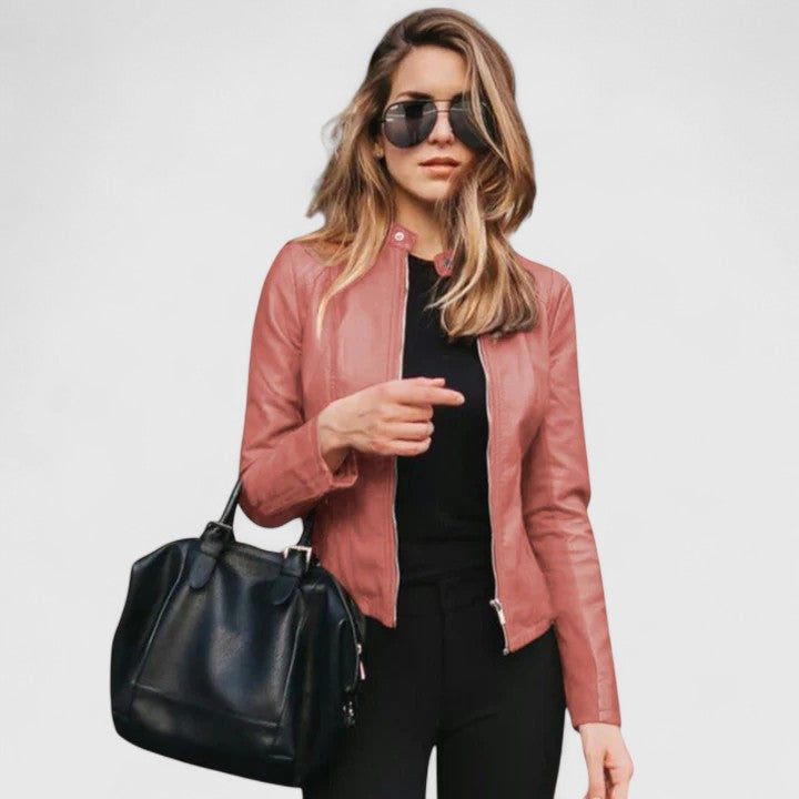 Professional women's tailored jacket, designed for a sharp, sophisticated look; ideal for office and work environments.