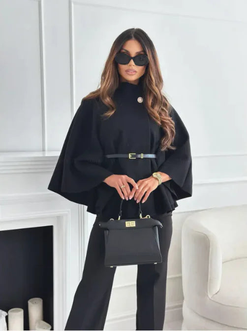 Chic women's long tailored winter coat, a sophisticated wool blend outerwear for elegant cold weather apparel.