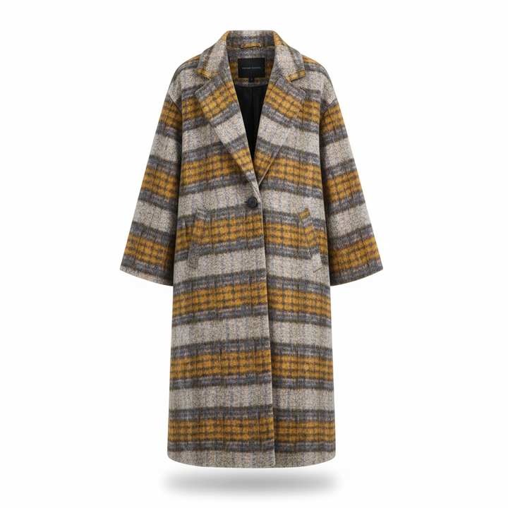 Professional shot of a women's tailored wool winter coat, highlighting its quality and timeless appeal.