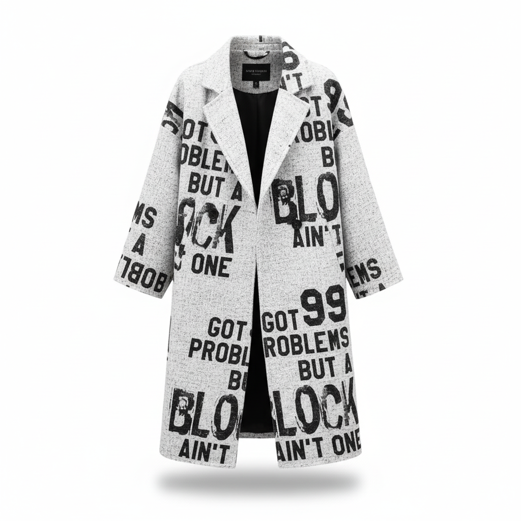 Stylish women's tailored wool winter coat draped, emphasizing its luxurious feel and design.