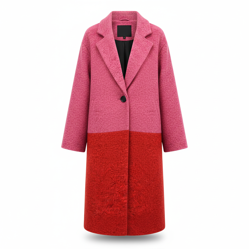 Women's long tailored wool winter coat, perfect for elegant outerwear in cold weather, full shot.