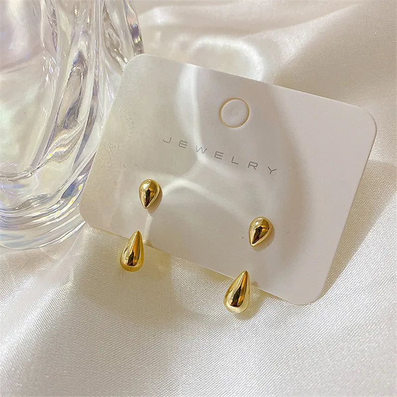 Simple & elegant teardrop stud earrings for women, versatile for daily wear or adding a touch of classic style.
