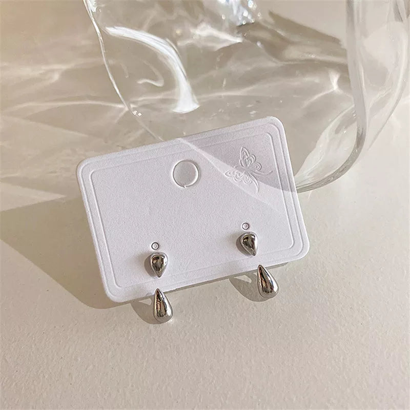 Stylish women's teardrop stud earrings, a timeless elegant jewelry piece for any outfit. Sterling silver.
