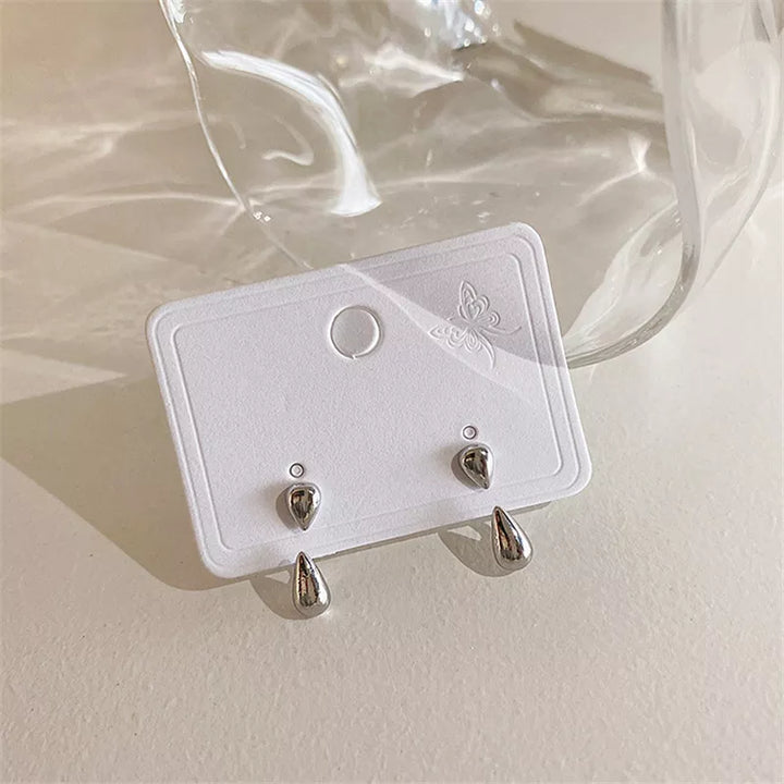 Stylish women's teardrop stud earrings, a timeless elegant jewelry piece for any outfit. Sterling silver.